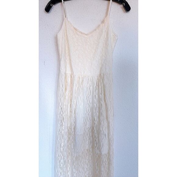 abercrombie and fitch lace maxi dress cream M - Picture 3 of 6